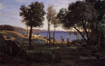 Jean Baptiste Camille Corot Painting - Vista cerca de Nápoles al aire libre Romanticismo Jean Baptiste Camille Corot